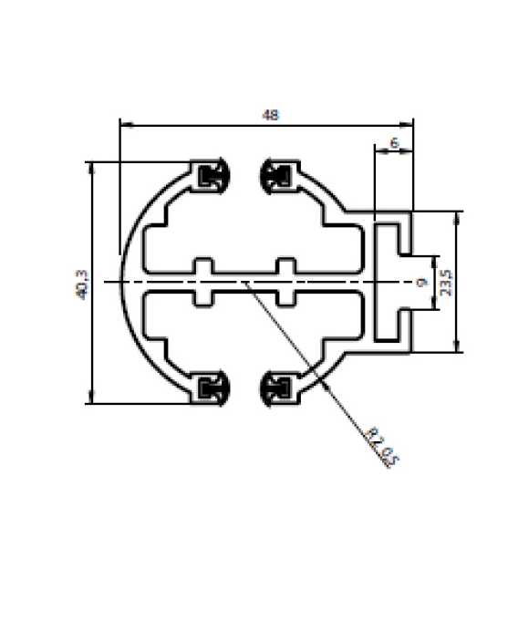 Prowadnica Oval